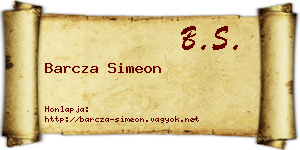 Barcza Simeon névjegykártya
